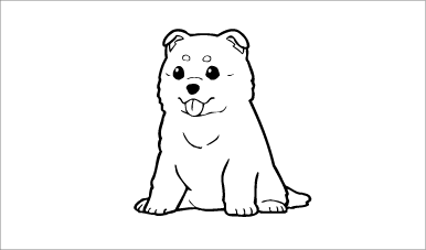 木彫図案集｜犬-01｜サンプル
