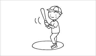 木彫図案集｜野球-04｜サンプル